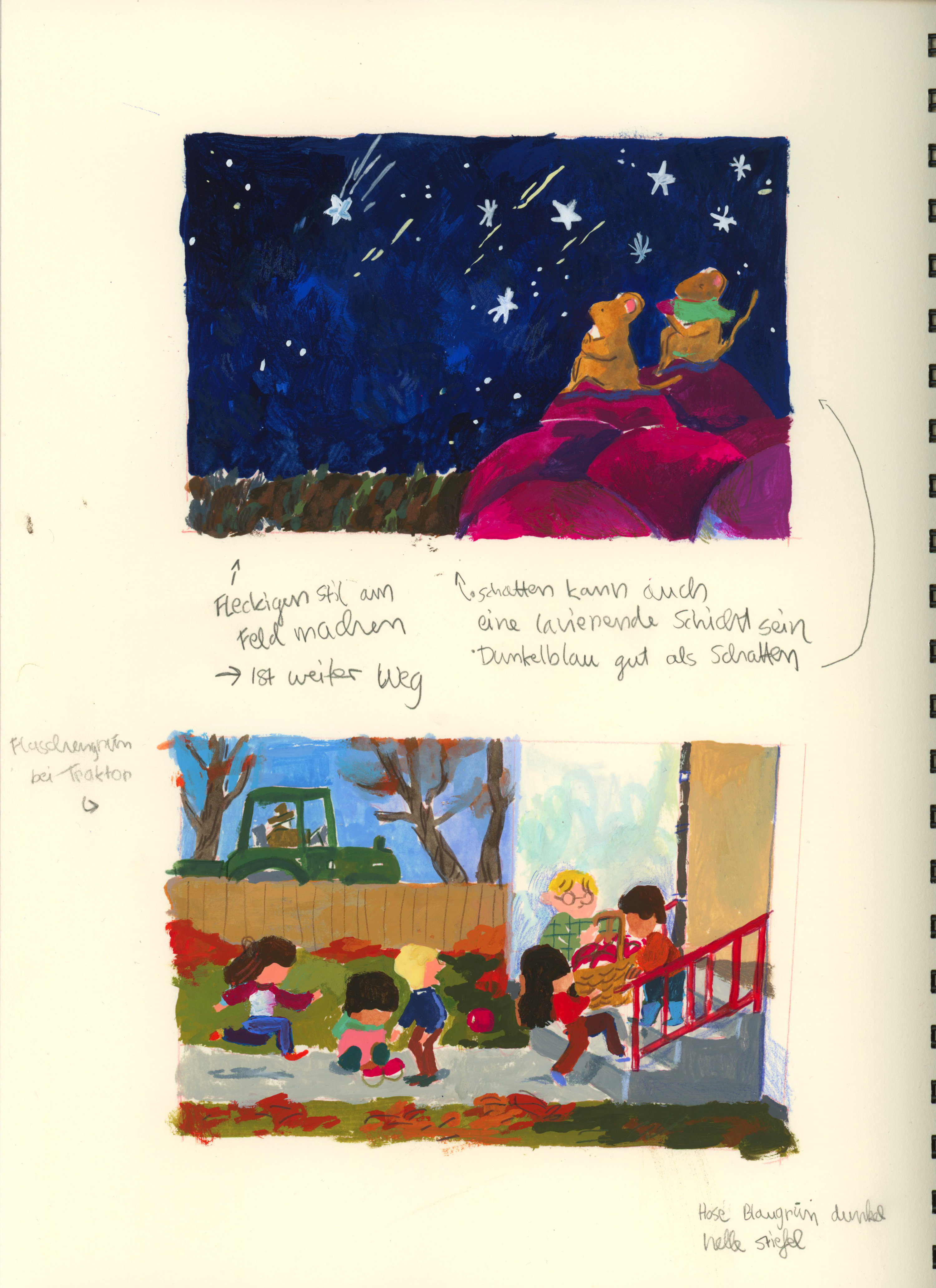 Colour sketch, scene development
